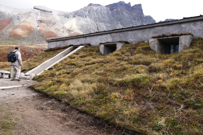 research station on shore of Lake Chon